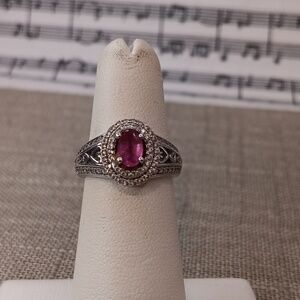 Sterling Silver Pink Stone Ring Size 5 GSK 925